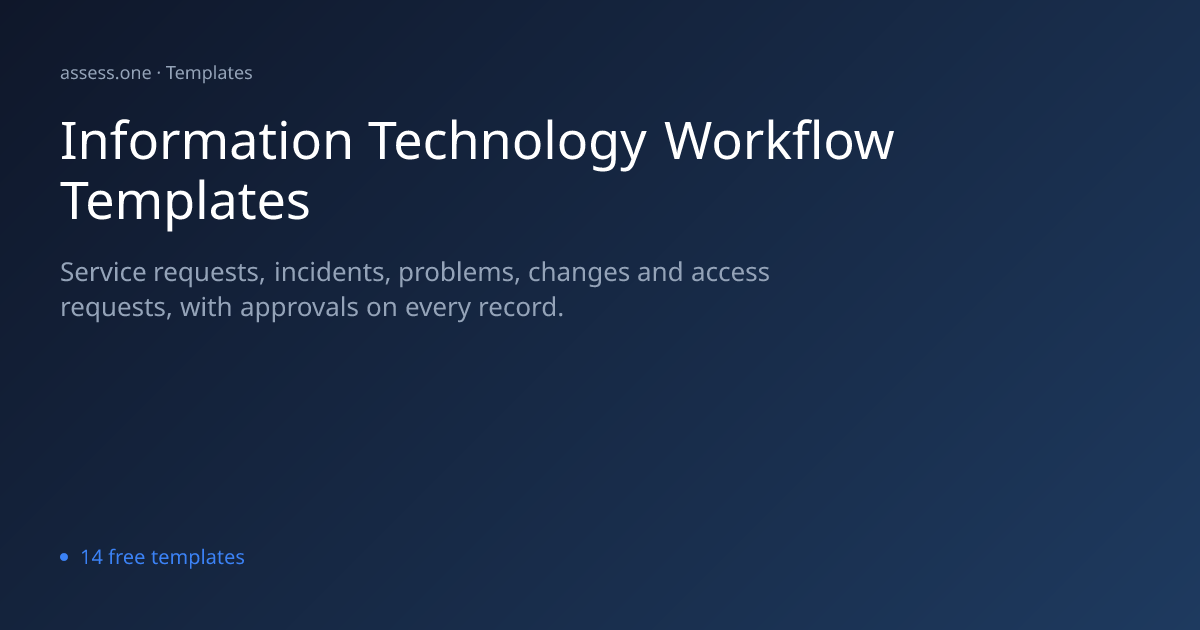 IT Service, Incident & Change Templates | assess.one
